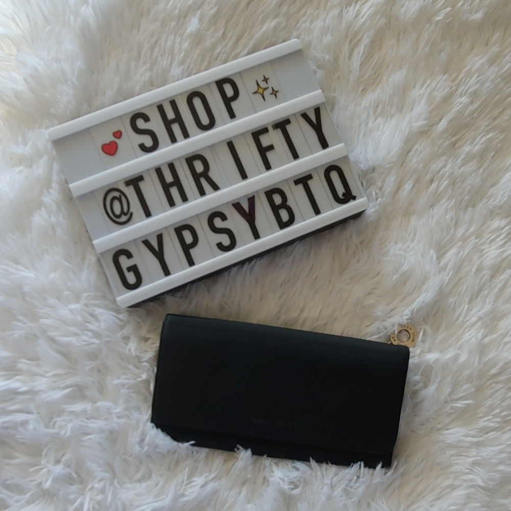 Black Nine West Button Close Wallet